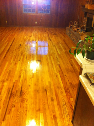 Hardwood floor refinishing in Sandy Springs - Living room - after